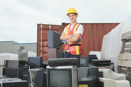 Variety of office materials being cleared